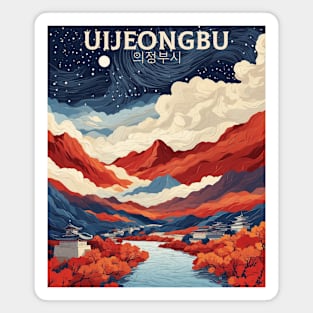 Uijeongbu South Korea Starry Night Travel Tourism Retro Vintage Magnet